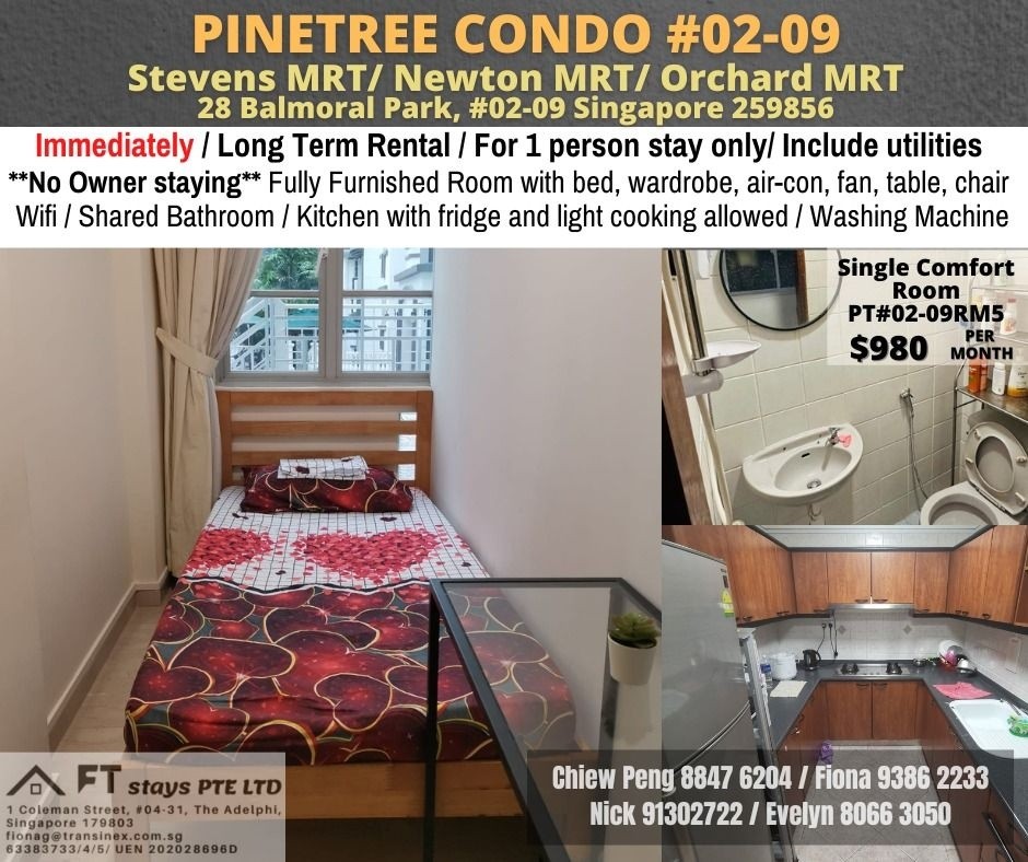 Room For Rent - Pinetree Condominium - Bukit Timah 武吉知馬 - 整個住家 - Homates 新加坡