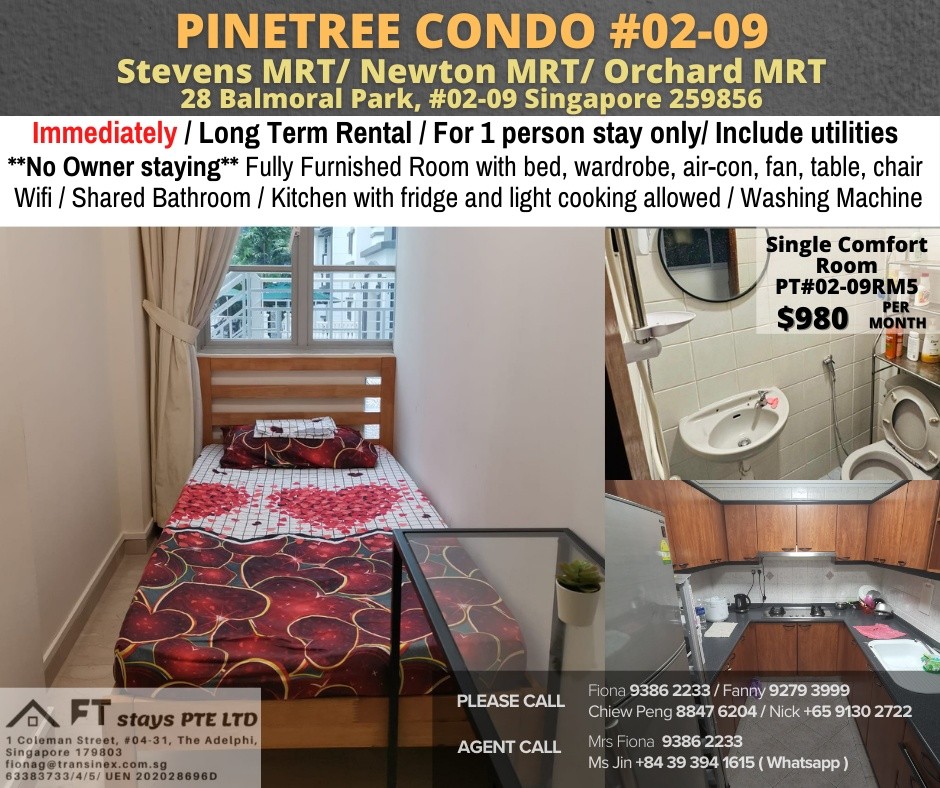 Single room for rent - Pinetree Condominium - Bukit Timah 武吉知馬 - 分租房间 - Homates 新加坡