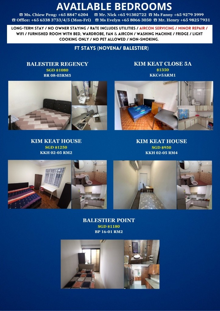 VICTORY HEIGHTS Middle Room /1 persons stay/No Owner Staying/Fully Furnished /WIFI/2 Shared Bathroom/allowed Light Cooking/ Balestier / Toa Payoh/Novena MRT/ Available on Immediately - Toa Payoh 大巴窑 - - Homates 新加坡
