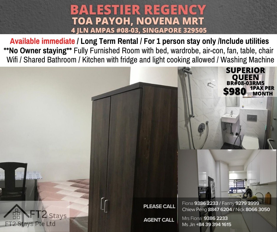 BALESTIER REGENCY near Newton MRT/ Novena MRT - Toa Payoh 大巴窑 - 整个住家 - Homates 新加坡