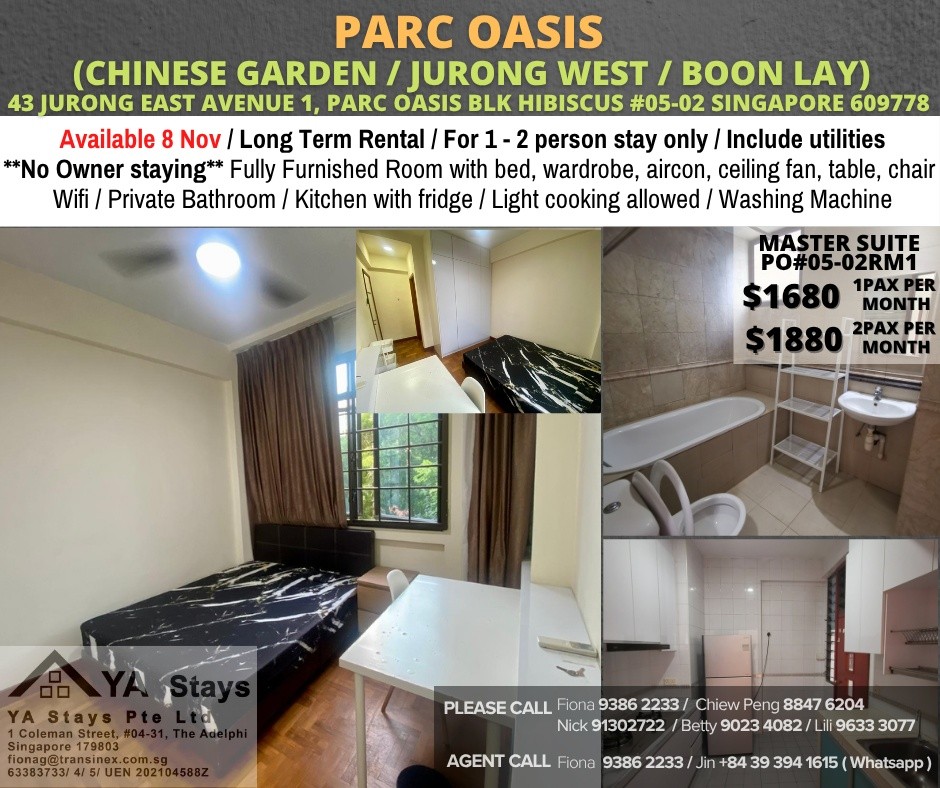 Room For Rent - Jurong East - Parc Oasis RM1 - Jurong East - Flat - Homates Singapore
