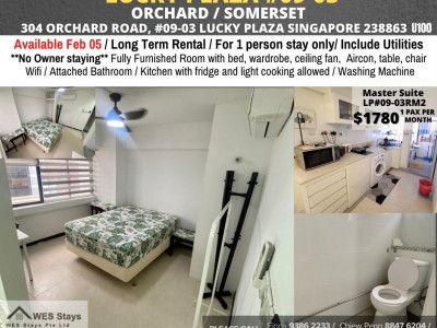 Room for rent / Wifi / No owner staying/ No Agent Fee / Light Cooking allowed/Somerset MRT, Orchard MRT / Available 5 Jan - 304 Orchard Road