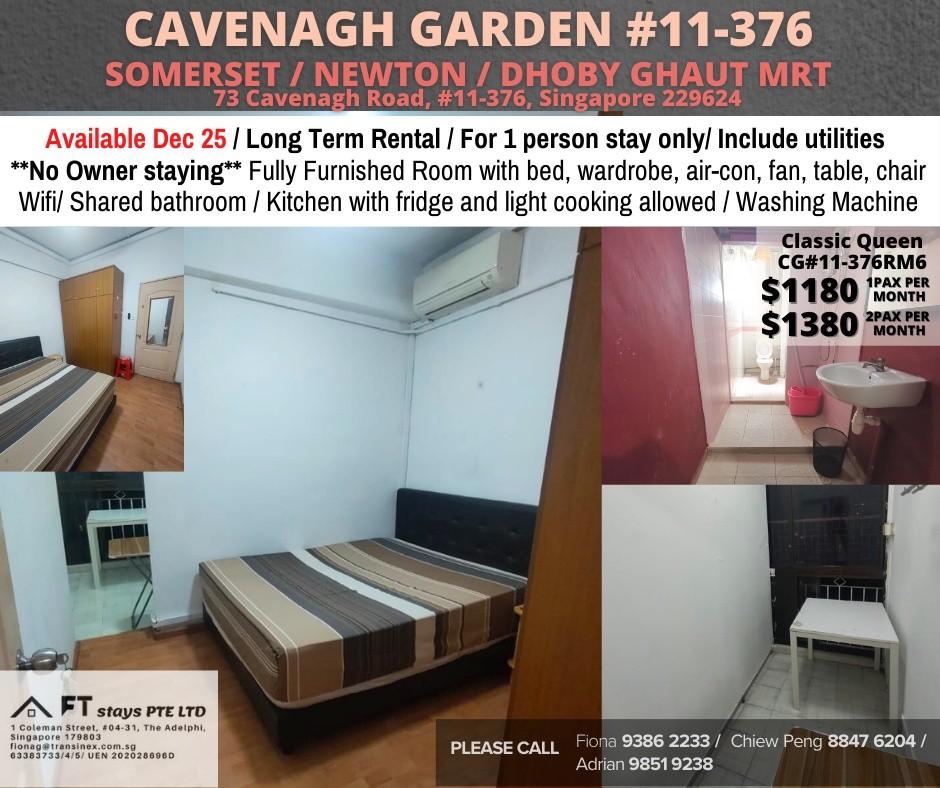 Room For Rent - Somerset, Newton, Dhoby Ghaut MRT/ Common room / 1-2 pax stay / Available﻿ Dec 25 - Orchard 乌节路 - 分租房间 - Homates 新加坡