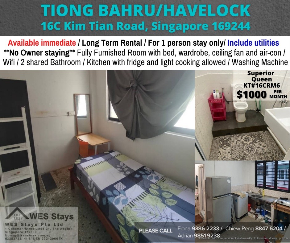 Room for rent/ Near Tiong Bahru, Havelock, Queenstown MRT/ 1 pax stay / Available Immediately - Bukit Merah 紅山 - 整个住家 - Homates 新加坡