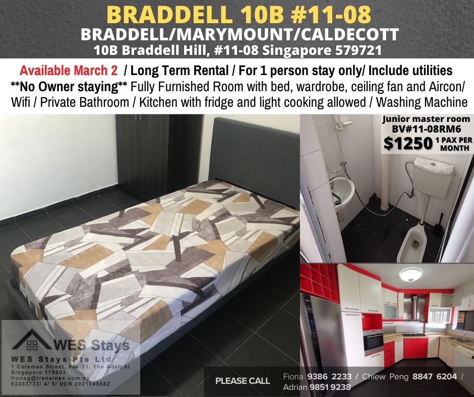 Toa Payoh room for rent/Caldecott, Braddell MRT/Common Room/1 pax stay only/Available 2 March - Toa Payoh 大巴窯 - 分租房間 - Homates 新加坡