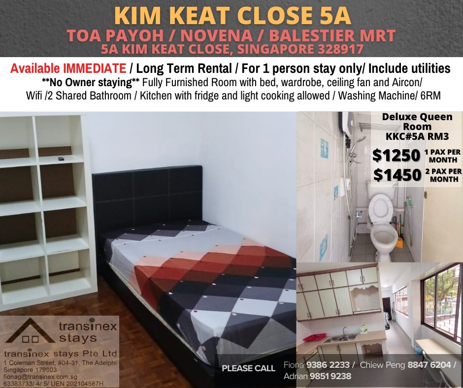 Available﻿ IMMEDIATELY - Common Room/Include Utilities/Wifi/Aircon/No Agent Fee/Light Cooking Allowed/Washing Machine - Toa Payoh 大巴窯 - 分租房間 - Homates 新加坡