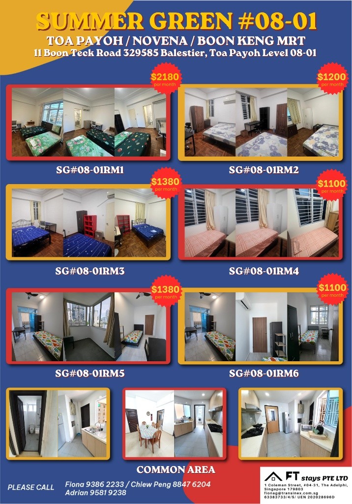 Room for rent/Toa Payoh, Boon Keng, Novena MRT/1 pax stay/Include Utilities/Available IMMEDIATELY - Novena 诺维娜 - 整个住家 - Homates 新加坡