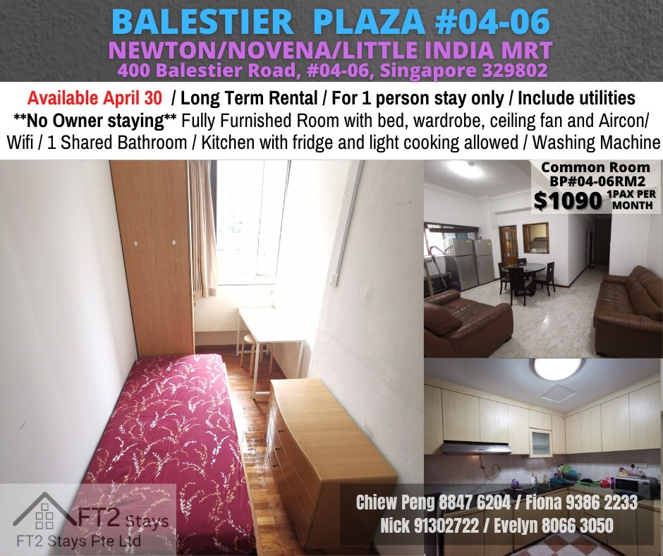 Available﻿ 30 April - Common Room/Include Utilities/Wifi/Aircon/No Agent Fee/Light Cooking Allowed/Washing Machine - Novena - Bedroom - Homates Singapore