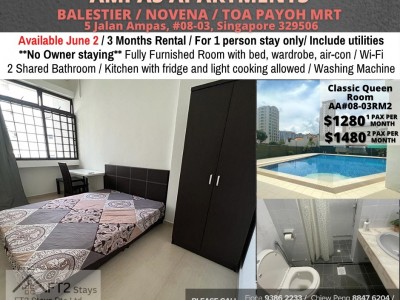 Available﻿ June 2 - Common Room/Include Utilities/Wifi/Aircon/No Agent Fee/Light Cooking Allowed/Washing Machine - 5 Jalan Ampas, #08-03, Singapore
