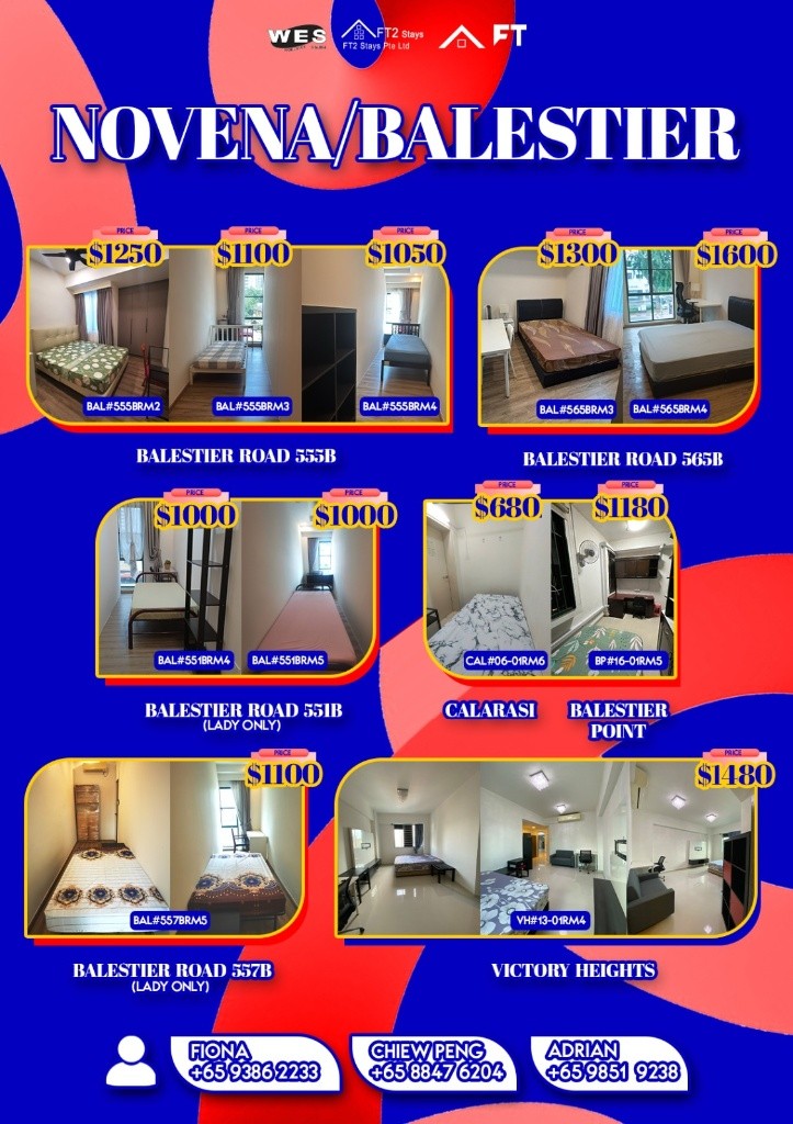 House for rent / BALESTIER / NOVENA/ 6pax stay / Available June 12 - Novena 诺维娜 - 整个住家 - Homates 新加坡