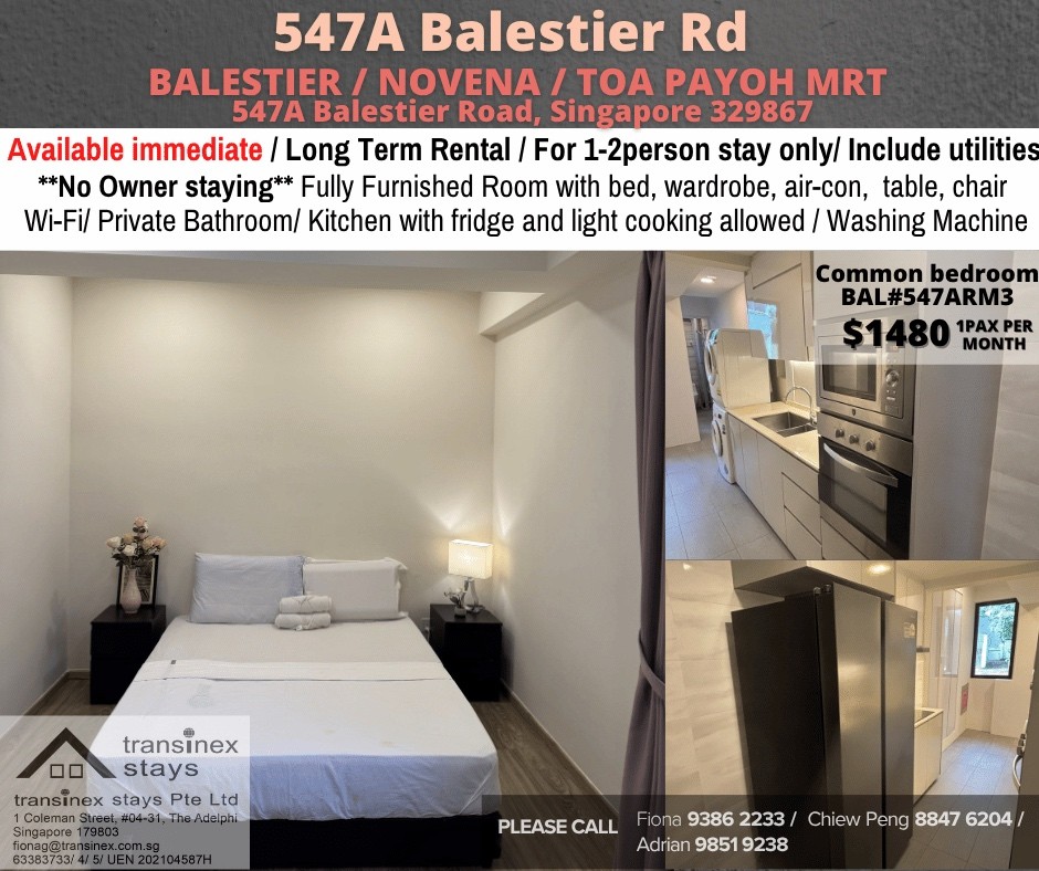 Available﻿ Immediately - Master Room/Include Utilities/W ifi/Aircon/No Agent Fee/Light Cooking Allowed/Washing Machine - Toa Payoh - Bedroom - Homates Singapore