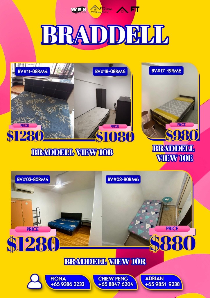 Room for Rent/10B Braddell Hill, Singapore 579721/ For 1 pax/ Available Immediately - Ang Mo Kio - Flat - Homates Singapore