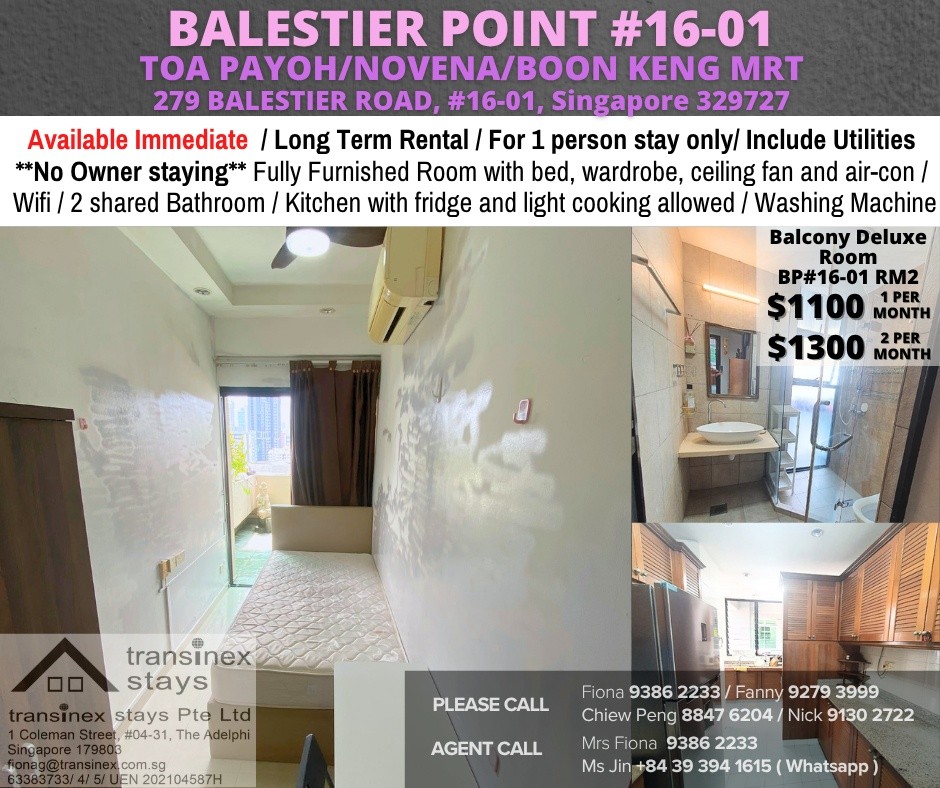 Room for Rent/ Available Immediate/Include Utilities/Wifi/Aircon/No Agent Fee/Light Cooking Allowed/Washing Machine - Toa Payoh 大巴窑 - 整个住家 - Homates 新加坡