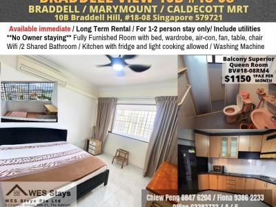 10B BRADELL VIEW - $1150 - 10B Bradell Hill, Singapore 579721