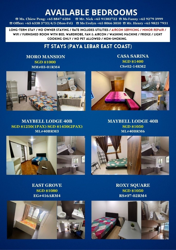 Room For Rent - Moro Mansions RM3 - Geylang 芽笼 - 分租房间 - Homates 新加坡