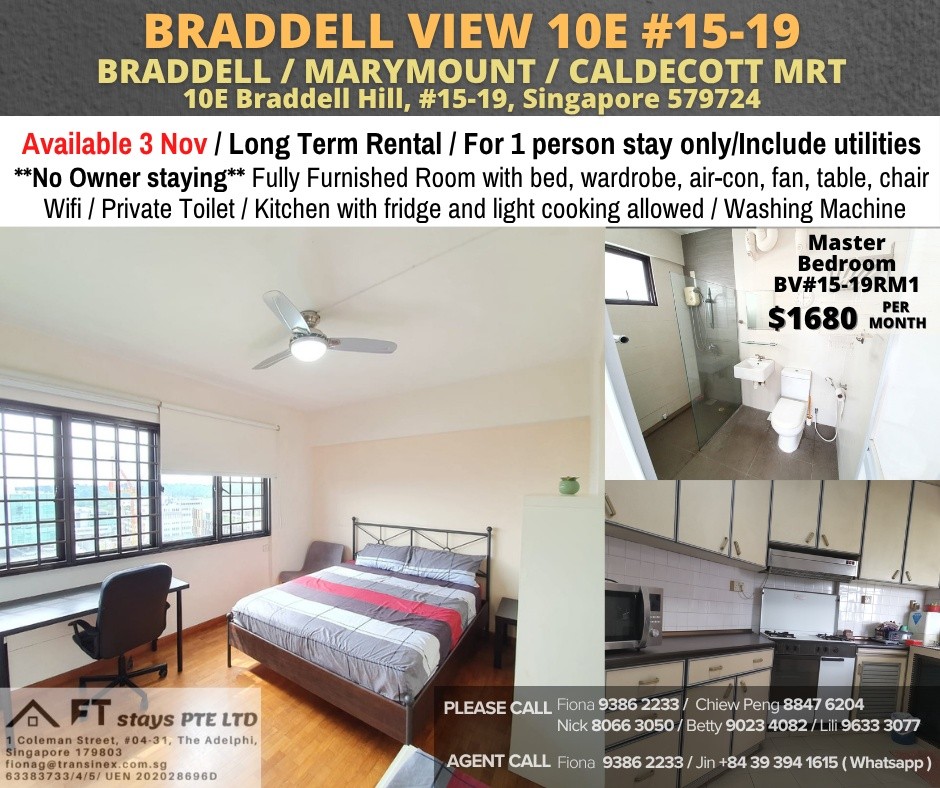 ROOM FOR RENT AT 10E BRADDELL VIEW #15-19 RM1 - Toa Payoh - Flat - Homates Singapore