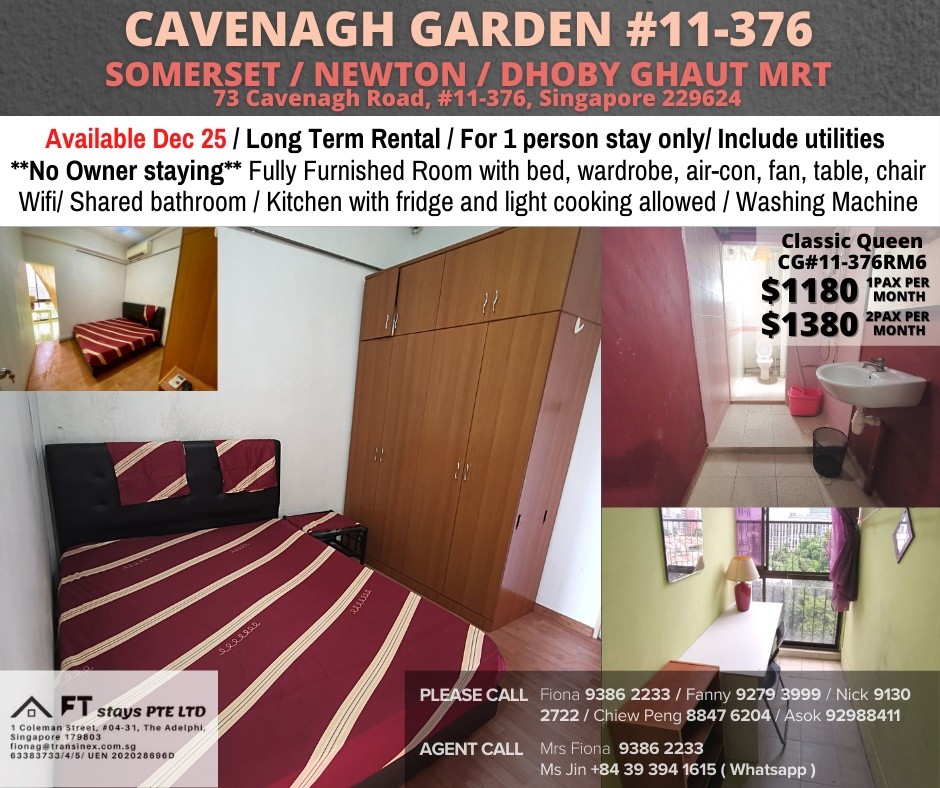 Room For Rent - Somerset, Newton, Dhoby Ghaut MRT/ Common room / 1-2 pax stay / Available﻿ Dec 25 - Orchard 乌节路 - 分租房间 - Homates 新加坡