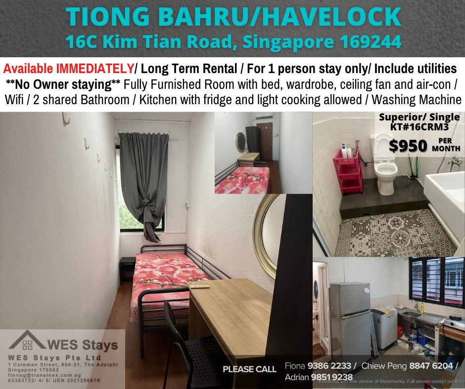 Available﻿ Immediate - Common Room/Include Utilities/Wifi/Aircon/No Agent Fee/Light Cooking Allowed/Washing Machine - Queenstown 女皇镇 - 分租房间 - Homates 新加坡