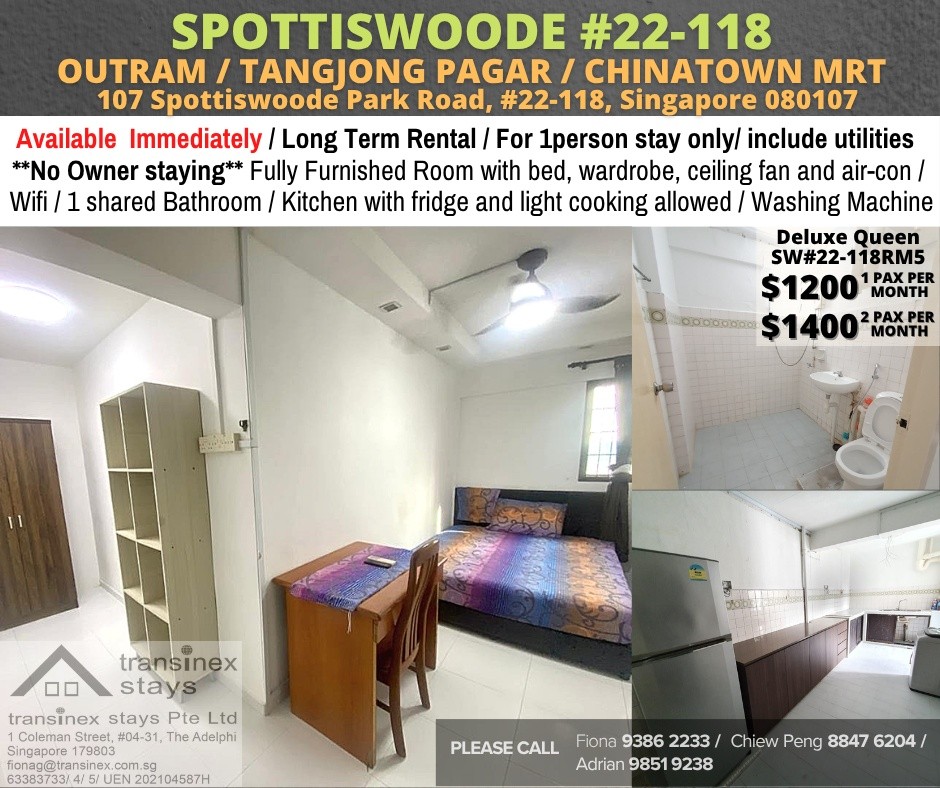 Room for rent / Outram, Tangjong Pagar, Chinatown MRT / Common room / 1-2 pax stay / Available April 2 - Outram 欧南 - 分租房间 - Homates 新加坡