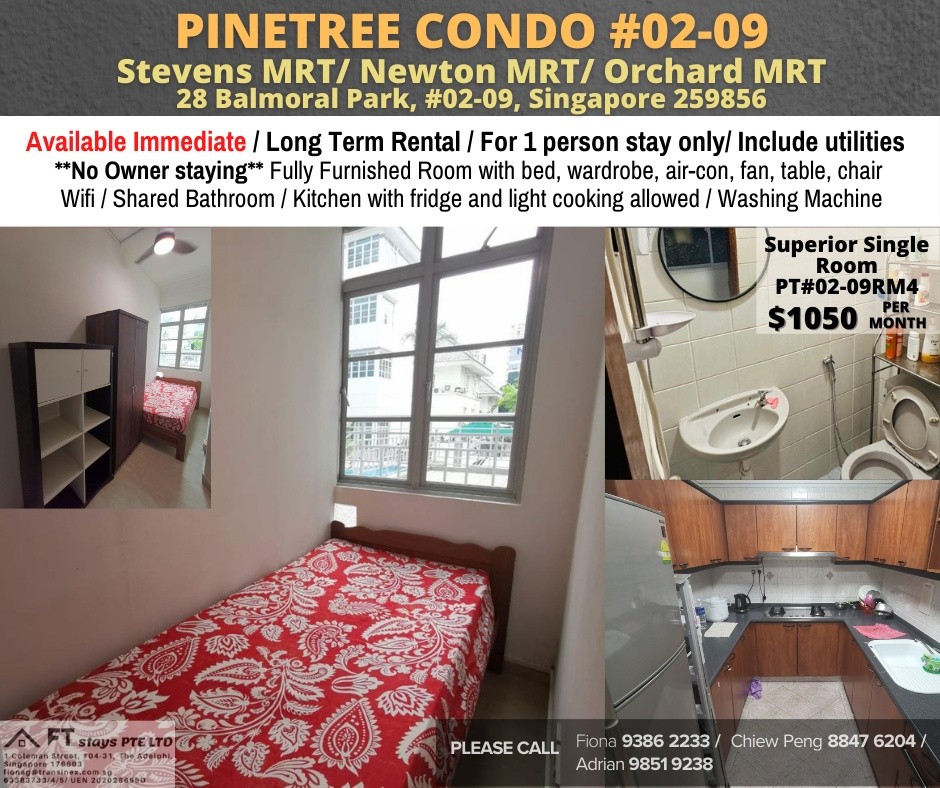 Room for rent / Orchard, Stevens / Common room / 1pax stay / Available immediate - Bukit Timah - Bedroom - Homates Singapore