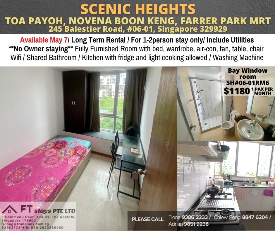 Room for Rent/Toa Payoh, Novena MRT/ For 1-2 pax/ Available 7 May - Toa Payoh - Flat - Homates Singapore