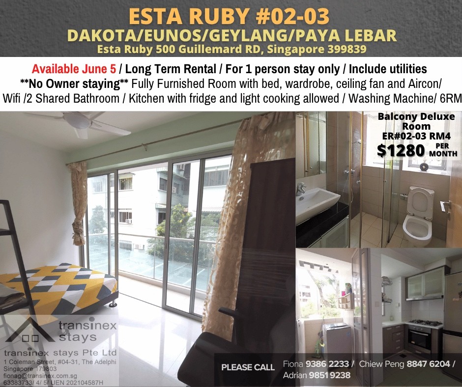 Room for Rent/500 Guillemard RD, Singapore 399839/ For 1 pax/ Available 27 May - Geylang - Flat - Homates Singapore