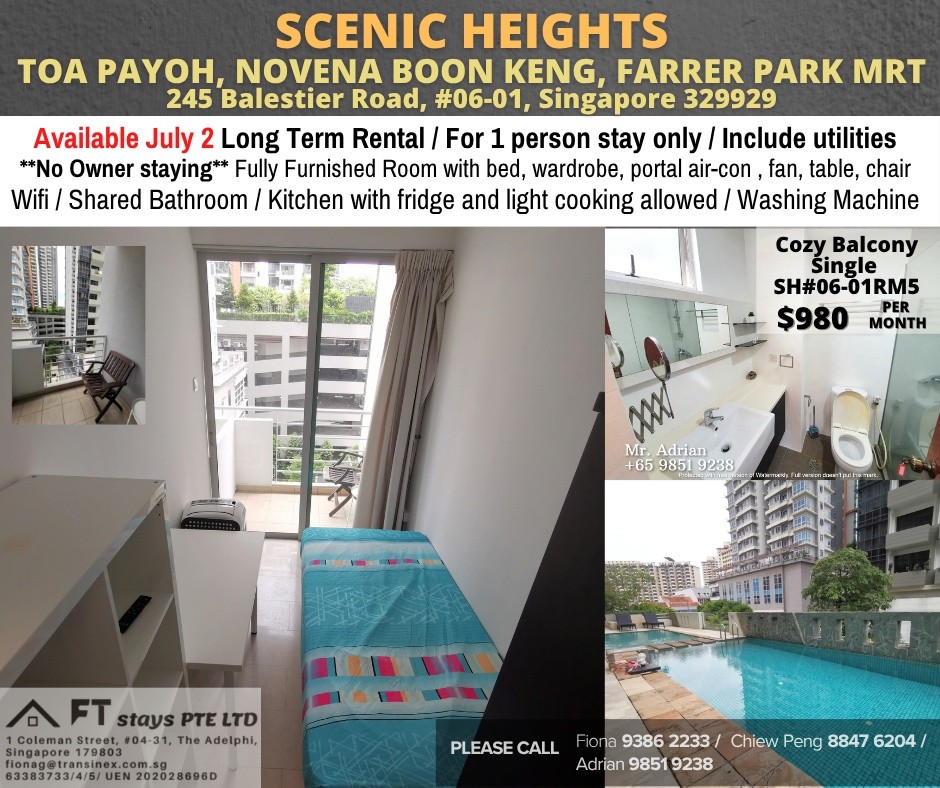 Room for rent / Balestier, Toa Payoh. / Common room / 1pax stay / Available July 2 - Novena - Bedroom - Homates Singapore