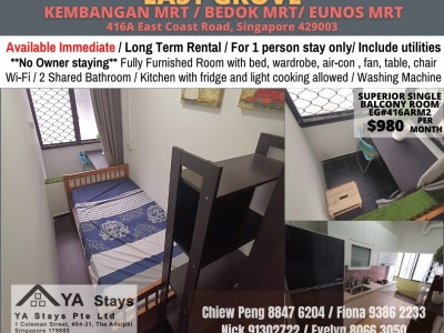 Homates Singapore - Marine Parade - 416A East Coast Road, Singapore 429003