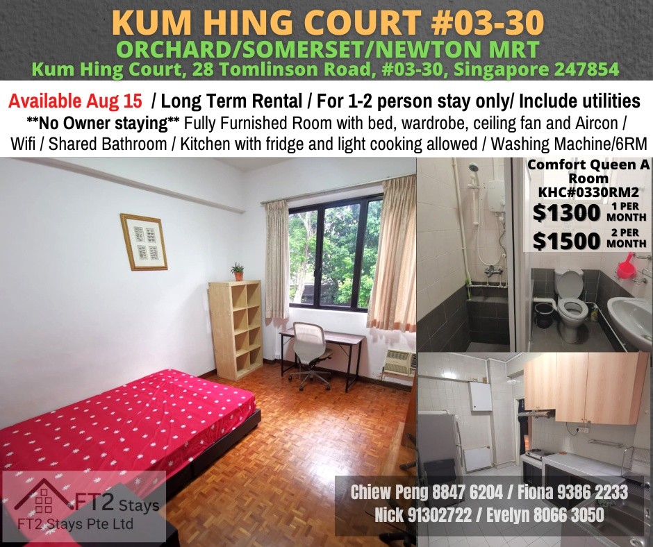Available Aug 15 / Long Term Rental / For 1-2 person stay only / Include utilities  - Tanglin - Flat - Homates Singapore