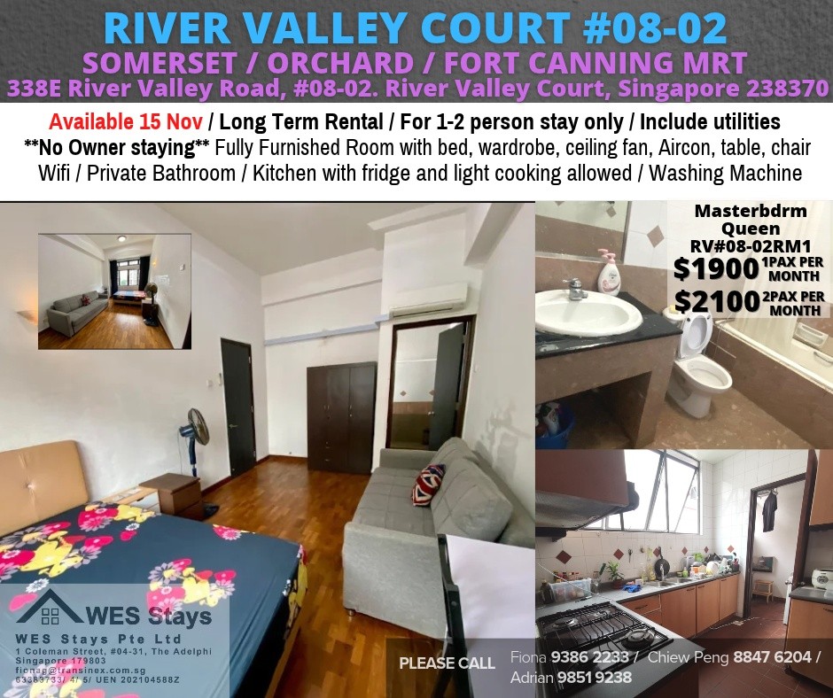 Room for rent / River Valley / Master Room / 1 Pax Stay / Available 15 November - River Valley 里峇峇利 - 分租房间 - Homates 新加坡